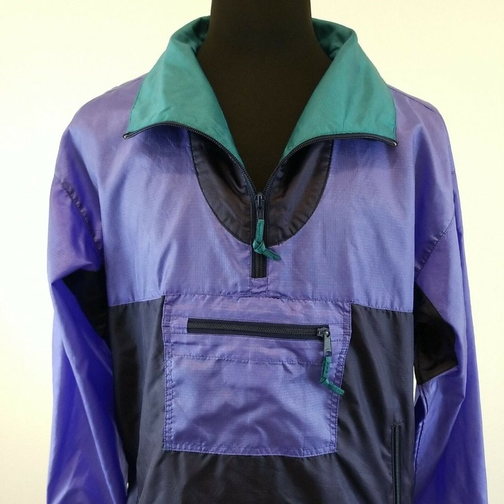 Sierra Designs Long Sleeve Pullover Windbreaker Mens Medium Drawstring Rain Coat - Picture 2 of 9